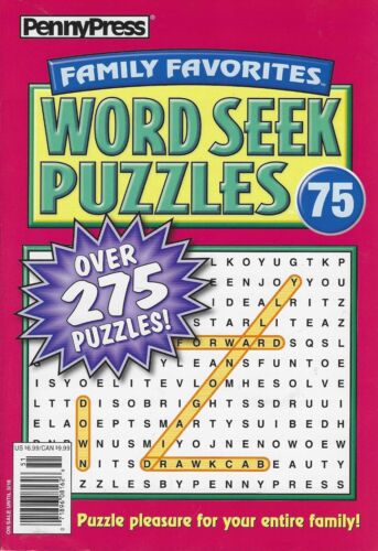 Penny Press Family Favorites  Word Seek  Puzzles Over 275 of them Issue 75 2025