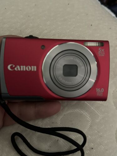 Canon PowerShot A3500 IS 16.0MP Digital Camera Red