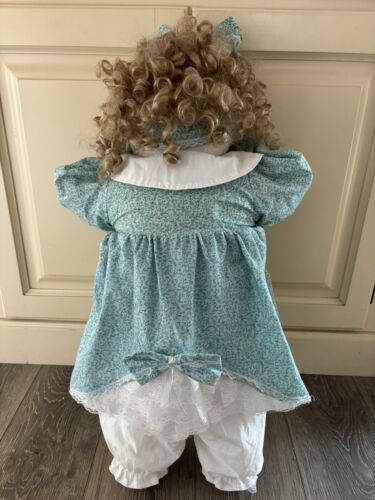 Vintage Time Out Hide N Seek Girl Doll W/ Blonde Curly Hair Green Dress 28″ Tall