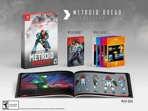 Metroid Dread Special Edition Nintendo Switch w/ Amiibo 2-Pack & Collector Pins!