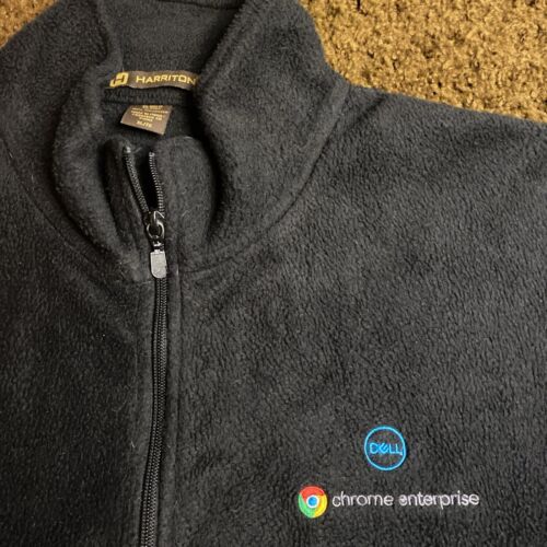 Harriton DELL Computers chrome enterprise Jacket Men XL Fleece Full Zip EUC