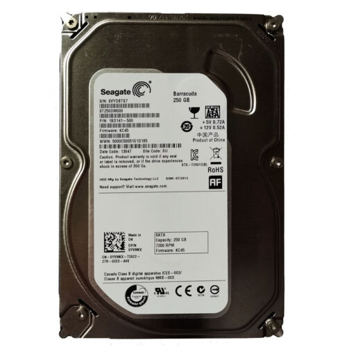 Seagate Barracuda 250GB ST250DM000 7.2K SATA 16MB 3.5″ Desktop HDD Hard Drive