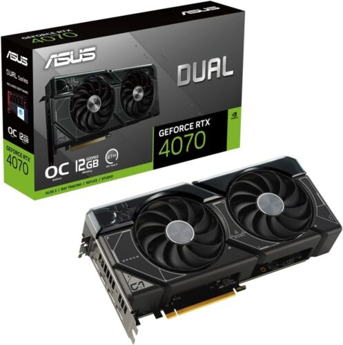 ASUS NVIDIA GeForce RTX 4070 Video Card OC edition GDDR6X 12GB DUAL-RTX4070-O12G