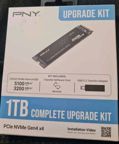 New PNY CS2241 1TB PCIe Gen4 x4 SSD M280CS2241-1TBKIT-RB Upgrade Kit New