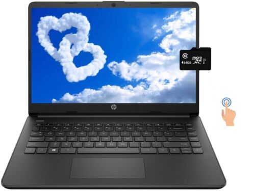 Newest HP 14” Touch Laptop Intel 2-Core CPU 8GB RAM 128GB (64+64) Win11 Black