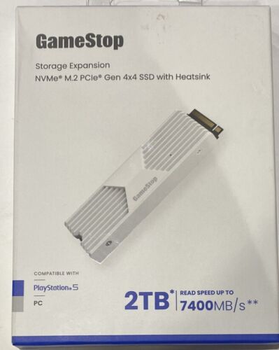 2TB NVMe M.2 PCIe Gen 4×4 SSD w/ Heatsink for PS5/PC 7400MB/s BRAND NEW IN BOX