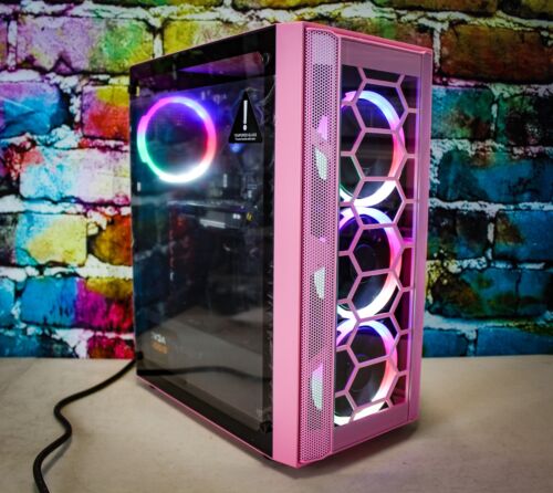 Custom Pink Gaming Desktop PC Intel Core i7 3.40 Quad 32 GB SSD Nvidia RTX 4060