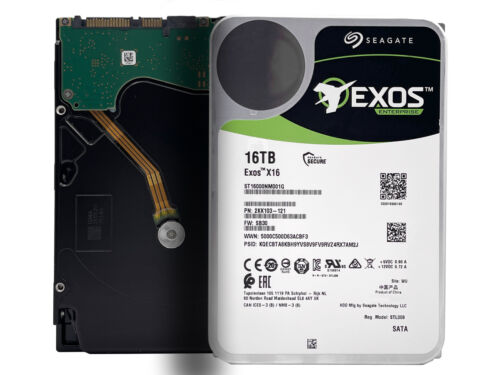 Seagate Exos X16 ST16000NM001G 16TB 256MB 7200rpm 3.5″ SATA 6Gb/s Hard Drive