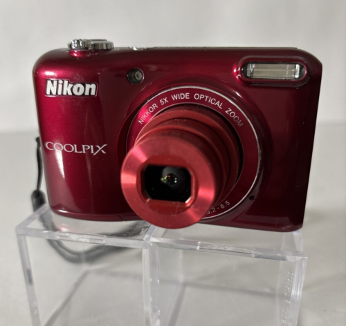 Nikon Coolpix L28 Red Digital Camera 20.1 MP 5x Zoom