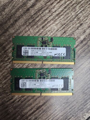 16GB Kit Micron 2x8GB DDR5 PC5-5600B SODIMM Laptop Memory (MTC4C10163S1SC56BD1)