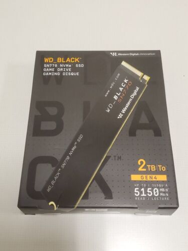 Western Digital WD Black SN770 NVMe 2TB Gen 4 Internal SSD GAMING DRIVE