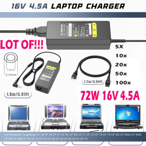 LOT OF 72W Adapter Charger For Panasonic ToughBook CF-18 CF-19 CF-29 CF-30 CF-73