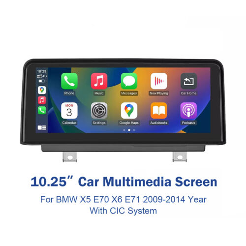 Android Auto CarPlay Car TouchScreen Fits For BMW X5 E70 X6 E71 CIC 2011 12-13