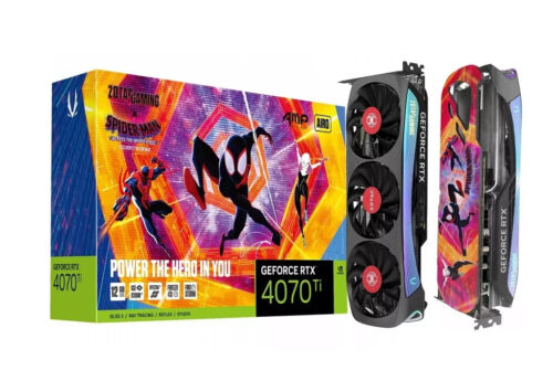 ZOTAC GeForce RTX 4070Ti 12GB GPU GDDR6X AMP AIRO SPIDERMAN Gaming Graphics Card