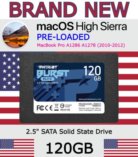 2011 MacBook Pro Solid State Drive | 120GB 128GB 2.5″ A1278 A1286 | High Sierra