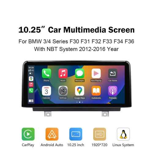 10.25″ Wireless CarPlay Touchscreen Stereo For BMW NBT F34 F36 F30 F31 F32 F33