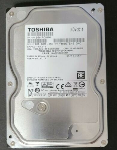 TOSHIBA 1TB 1000GB 7200 RPM INTERNAL HARD DISK DRIVE – DT01ACA100 not wd/seagate