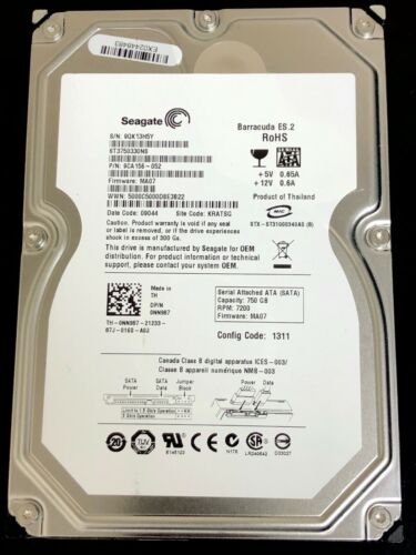 NN987 Dell 750GB 7200RPM SATA 3Gbps 32MB Cache 3.5-inch Hard Drive