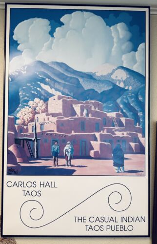 Carlos Hall  “THE CASUAL INDIAN SIGNED PRINT Taos