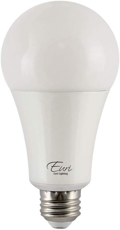 Euri Lighting EA21-22W1050eh, LED A21 22W (150W Equivalent), 2550lm, Dimmable, 5000K (Cool White) E26 Base, Fully Enclosed Rated, Damp Rated, UL & Energy Star, 3YR 25K (Pack of 50,50 Count Total)