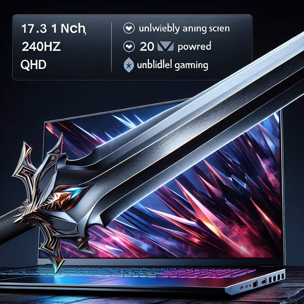 Experience Ultimate Gaming Performance with the MSI Katana A17 AI 17.3 240Hz QHD Gaming Laptop Featuring Ryzen 9-8945HS