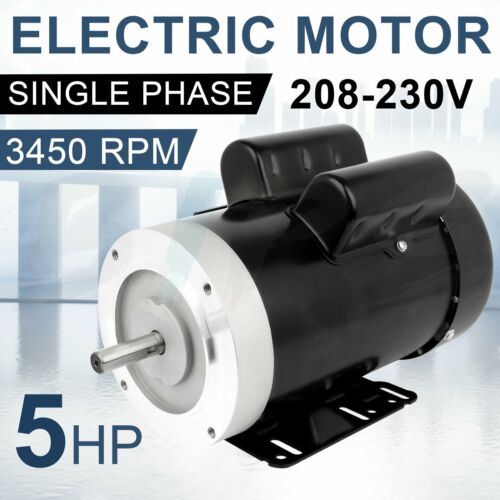 5HP General Purpose Motor  3450RPM Single Phase 208-230V 5/8″Shaft