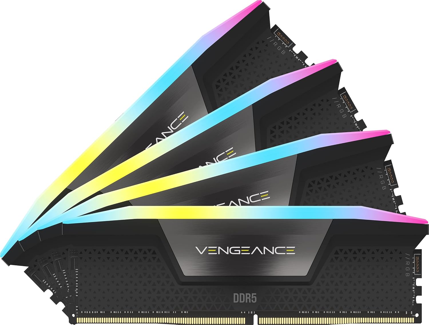 CORSAIR VENGEANCE RGB DDR5 RAM 64GB (4x16GB) 6600MHz CL32 Intel XMP iCUE Compatible Computer Memory – Black (CMH64GX5M4B6600C32)