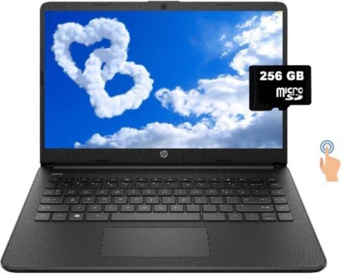 Newest HP Touch 14” Laptop Intel 2-Core CPU 16GB RAM 320GB (64+256) Win11 Black