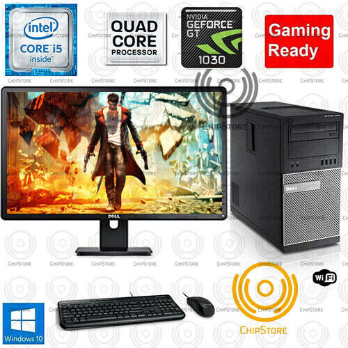 Dell i5 Gaming Computer PC 8GB 500GB WiFi WIN 10 Nvidia GT1030 HDMI bundle