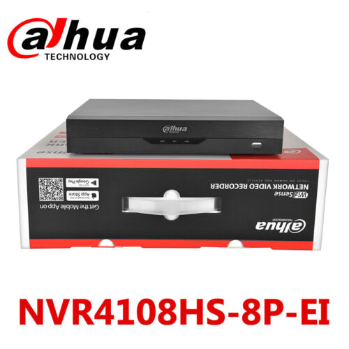 US Dahua Ai 8CH 8PoE NVR 16MP 4K WizSense Network Video Recorder NVR4108HS-8P-EI