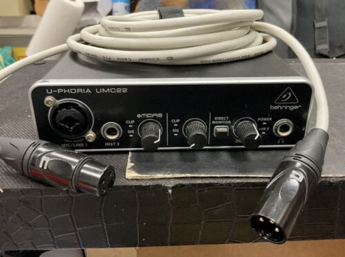 Behringer U-Phoria UMC22 Audiophile 2×2 USB Audio Interface Midas Mic Preamp