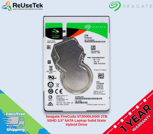 Seagate FireCuda ST2000LX001 2TB SSHD 2.5″ SATA Laptop Solid State Hybrid Drive