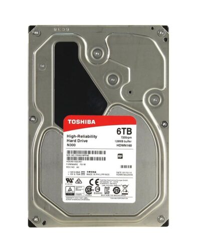 Toshiba N300 6TB 7200rpm SATA NAS 3.0 3.5″ Hard Disk Drive HDEXS10GCA51 HDWN160