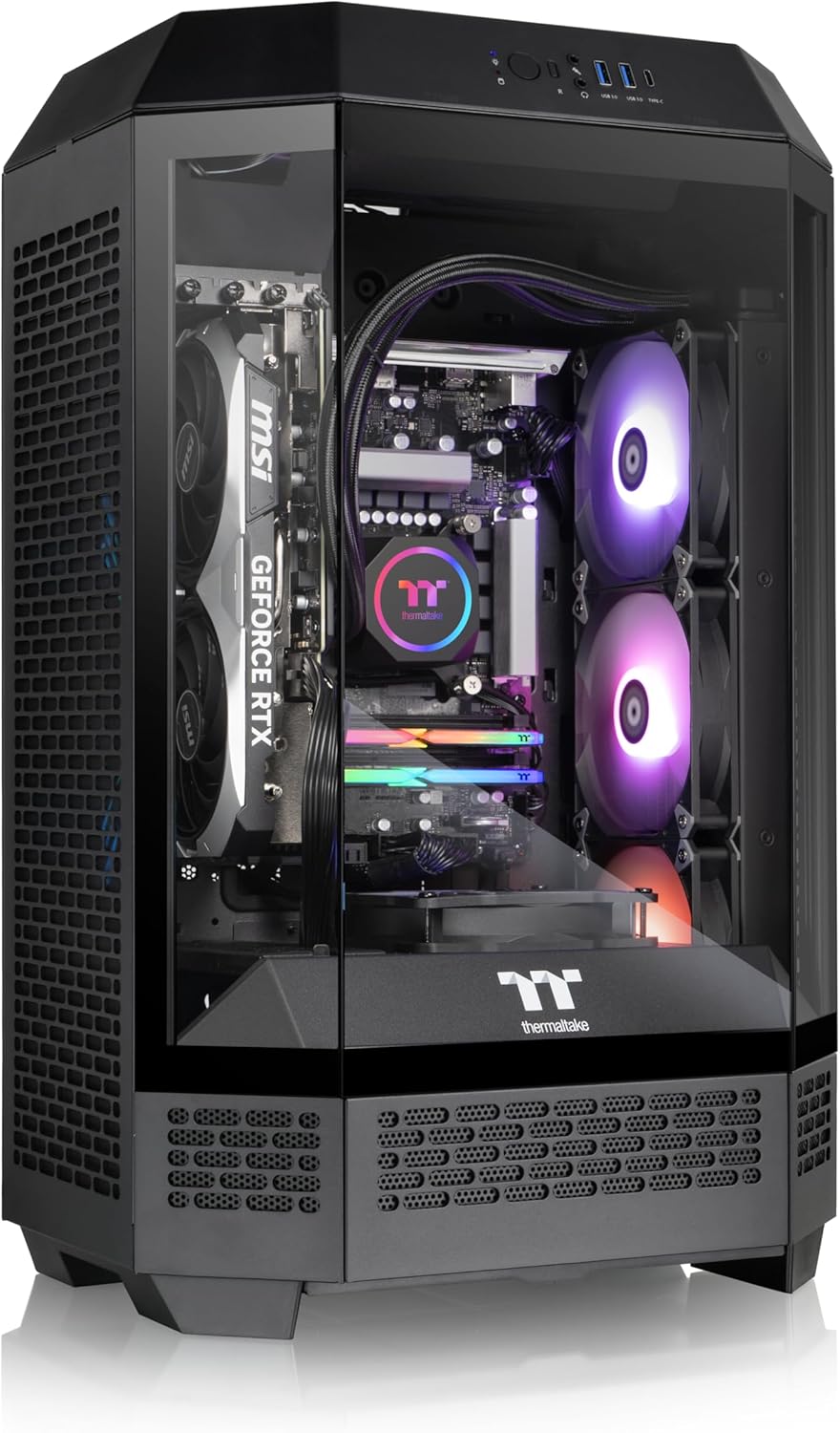 Thermaltake LCGS Reactor i80S Gaming Desktop (Intel Core i7-14700KF, 32GB 5600MT/s DDR5 RGB Memory, NVIDIA GeForce® RTX 4080 Super, 2TB NVMe M.2, WiFi, Windows 11)