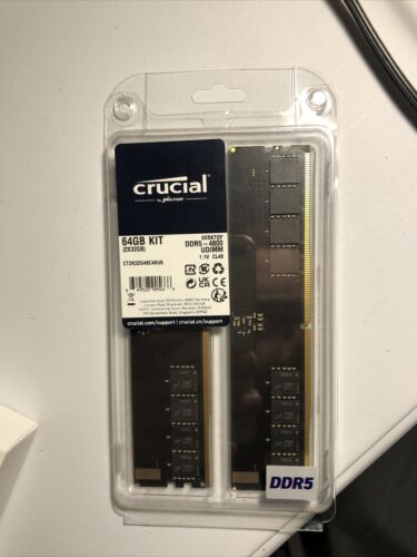 *NEW* Crucial 64GB DDR5 4800 RAM  (2x32GB kit) (CT2K32G48C40U5)