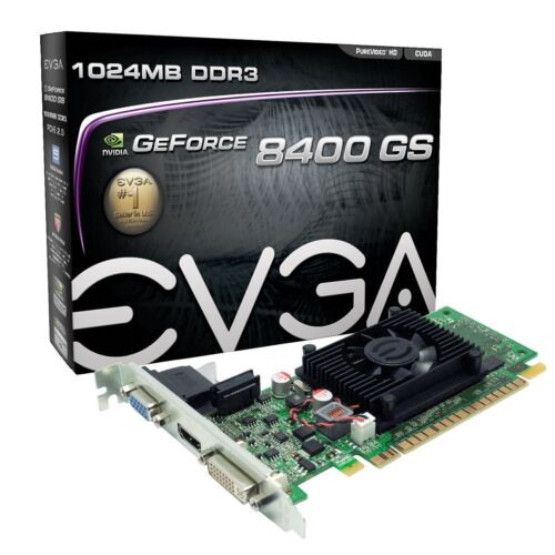 EVGA 1GB GeForce 8400 GS DirectX 10 64-Bit DDR3 PCI Express,Model 01G-P3-1302-LR