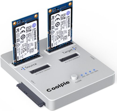 NVME/SATA SSD Cloner Offline Clone M.2 Cloner, USB3.2 Gen2*2 20Gbps M.2 Reader