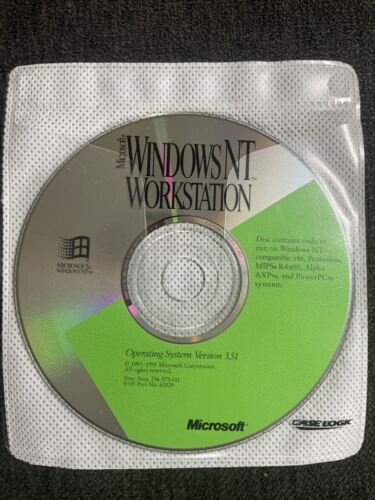 Rare Vintage Microsoft Windows NT Workstation v3.51  CDROM