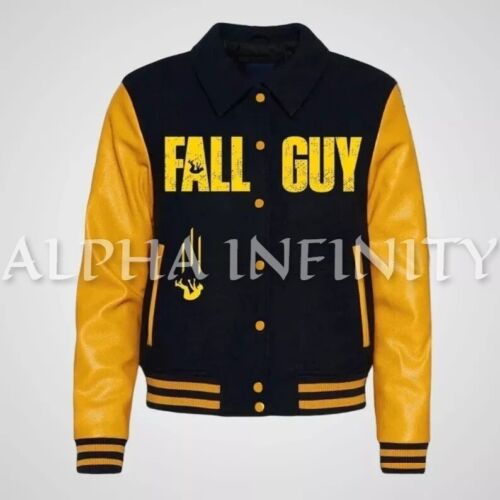 The Fall Guy Ryan Gosling Bomber Cosplay Costume Varsity Lettermen Wool Jacket