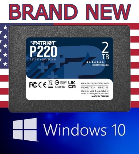 NEW! 2TB – PATRIOT 2.5″ SATA SSD with Windows 10 Pro 64 UEFI [ACTIVATED]