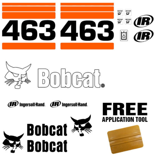 Bobcat 463 Orange Skid Steer Set Vinyl Decal Sticker 16 PC SET + FREE APPLICATOR