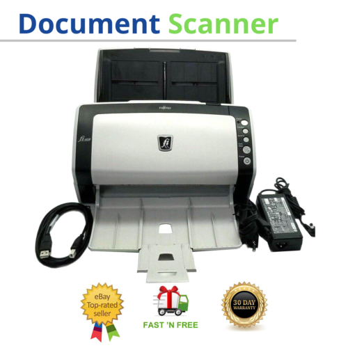 High Speed Duplex Color Document Scanner for Education w/Adapter & USB Cable