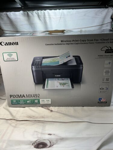 Canon PIXMA MX492 Wireless Print Copy Scan Fax All-in-One Printer – NEW OPEN BOX