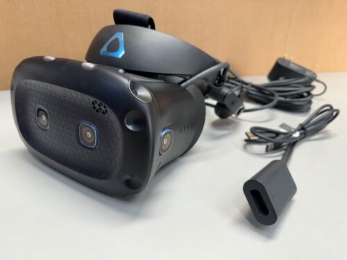 HTC VIVE COSMOS ELITE VR HEADSET + CONVERTER LINKBOX & AC ADAPTER