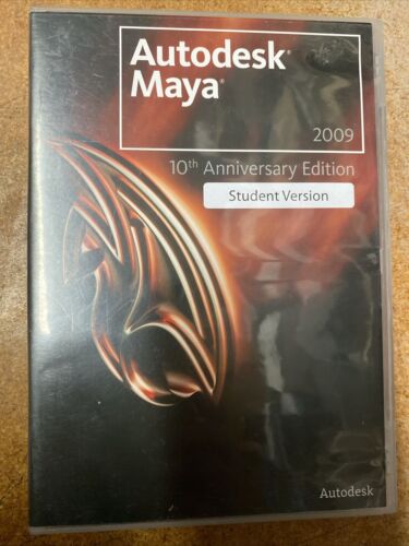 Autodesk Maya Student Version 2009 English 10th Anniversary DVD W/Serial #