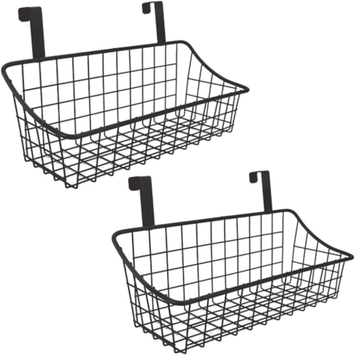 Basket with Hook Grid Storage Basket, Hang It behind a Door or on a Railing, ove