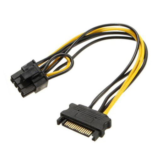 8″ Inch 15-pin SATA Male to 8-pin (6+2) PCI-E PCI Express Power Adapter Cable