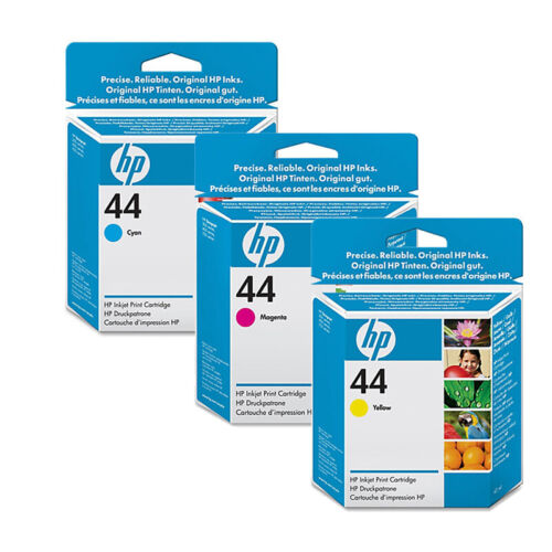 Genuine HP 44 Cyan Magenta Yellow ink cartridges – FREE UK DELIVERY – VAT inc.