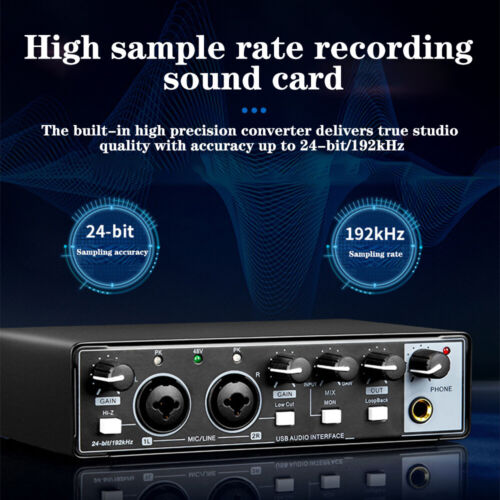 USB Audio Interface for PC Recording Music Podcasting Streaming 24Bit/196kHz