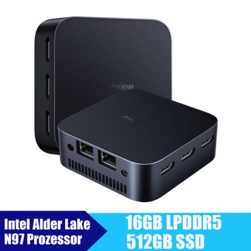 Blackview MP80 Mini PC Intel 12th N97 16GB+512GB M.2 SSD Windows 11 Pro Computer